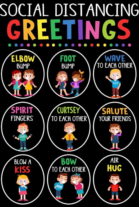 Social distancing greetings poster