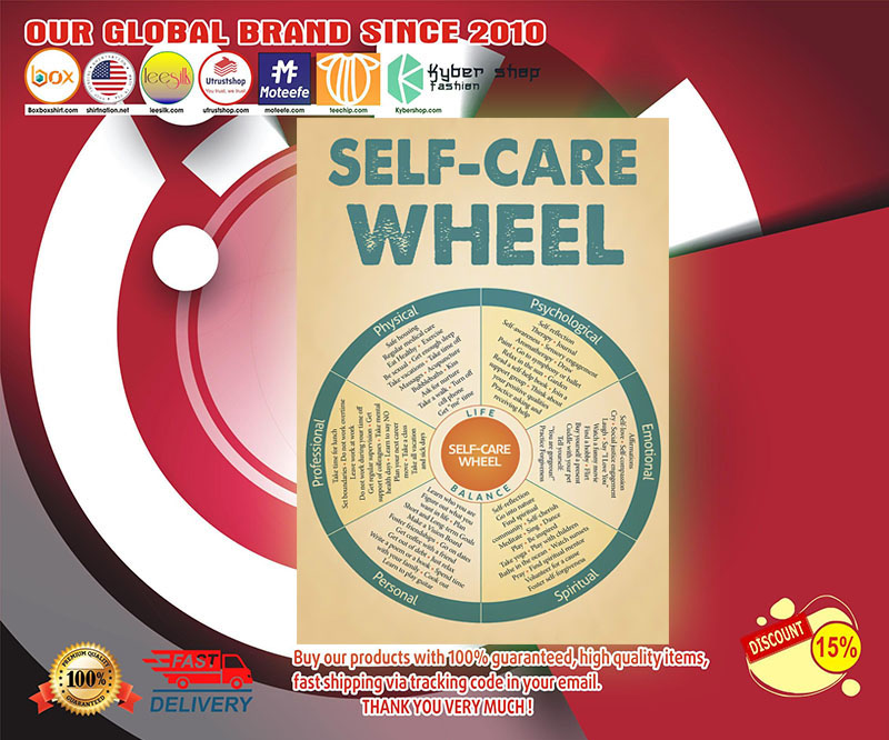 Social worker self care wheel poster