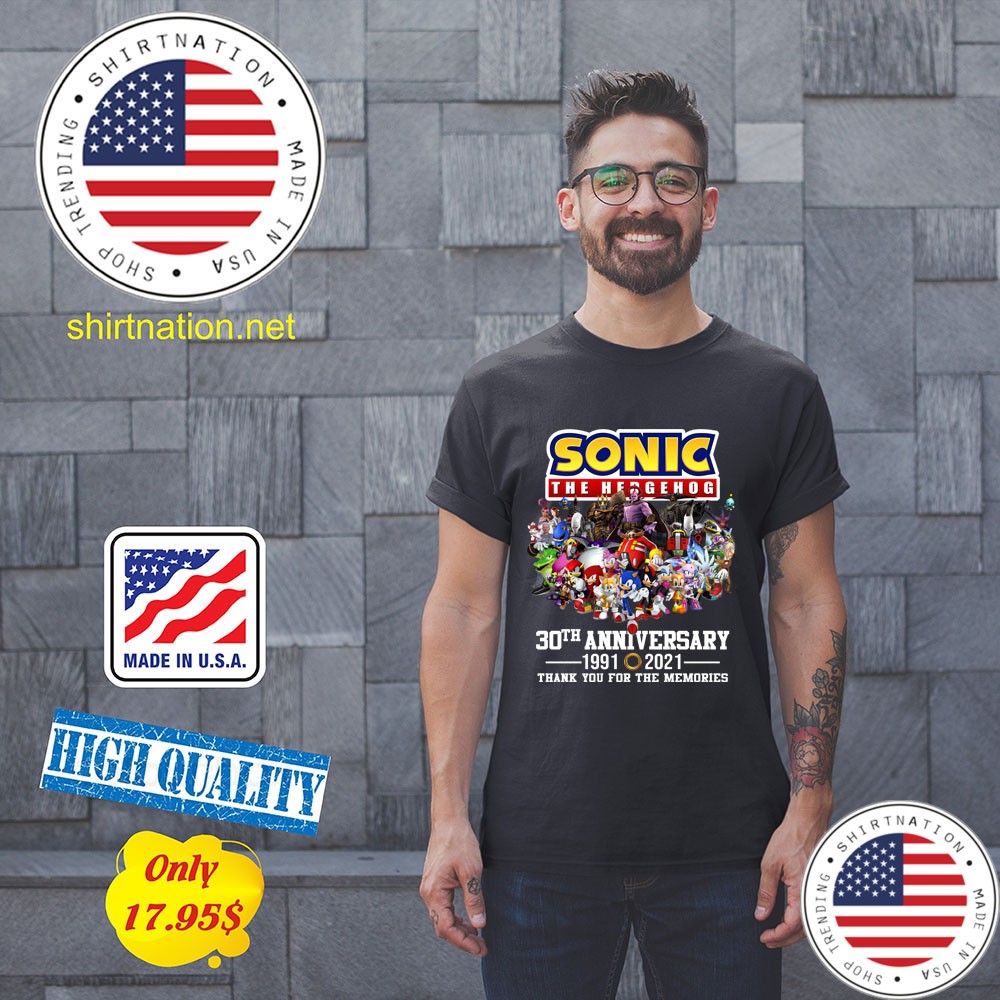 Sonic the hedgehog 30th anniversary 1991 2021 thank you for the memories Shirt12