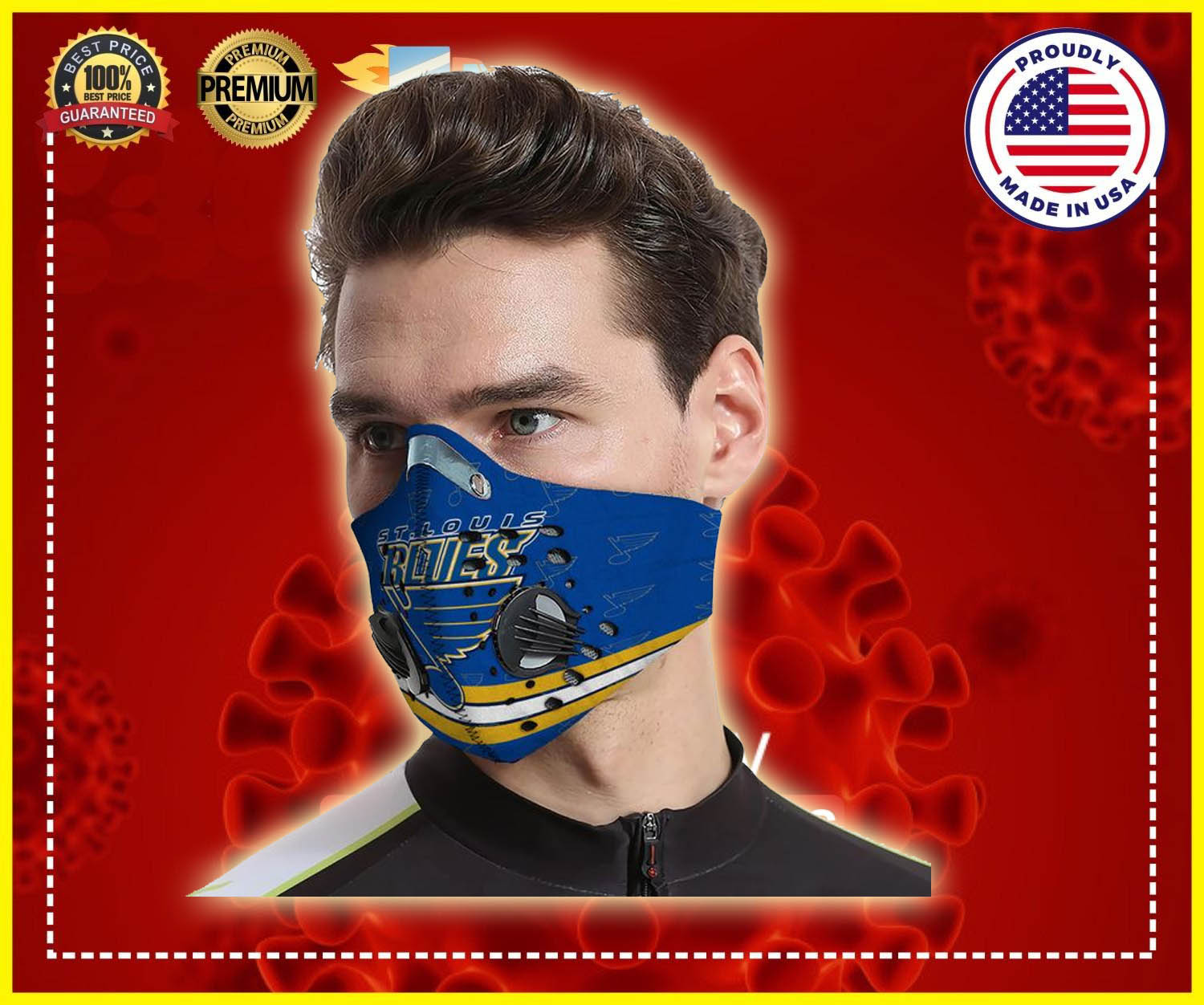 St Louis Blues filter face mask