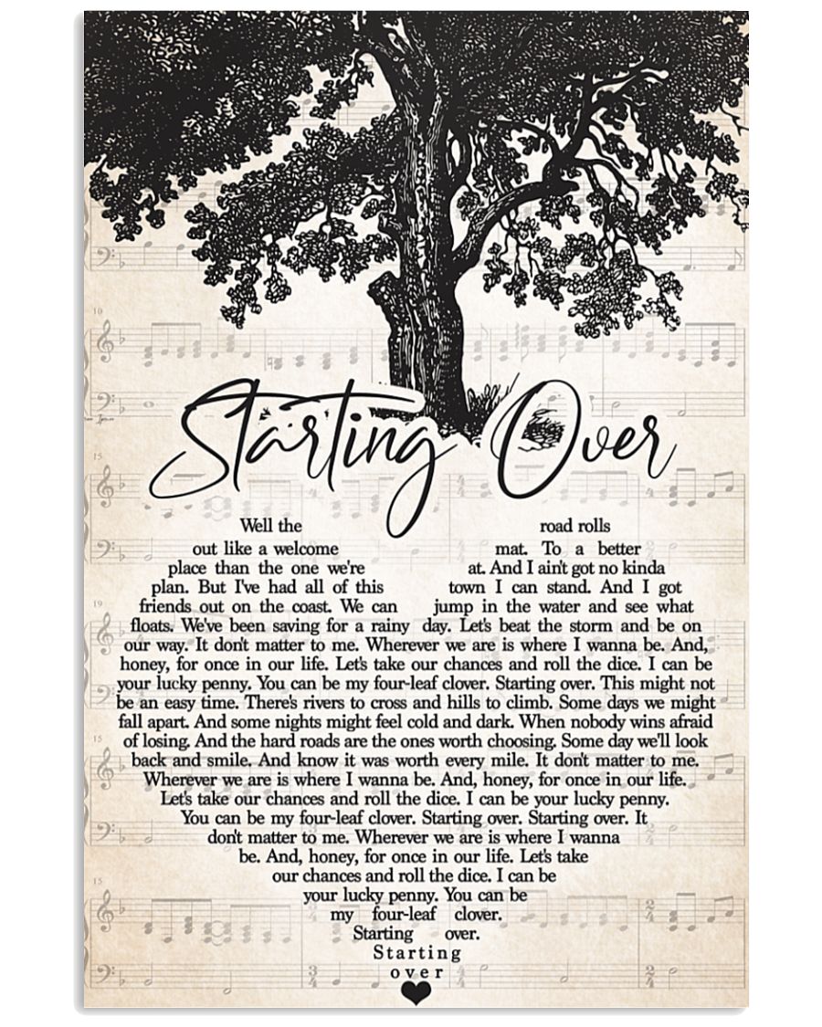 Staring over lyrics poster