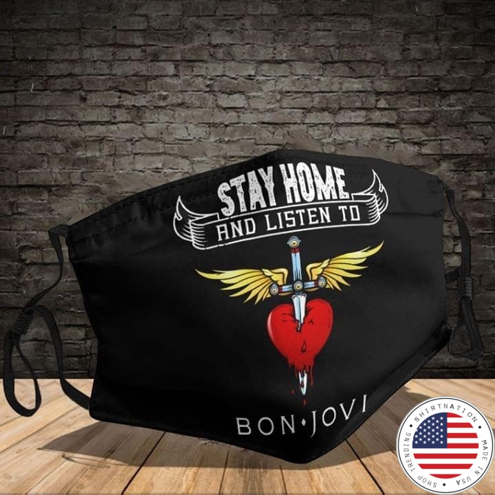 Stay home and listen to bon jovi face mask