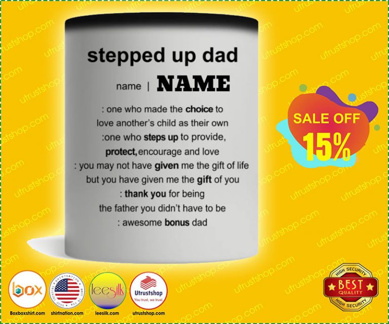 Stepped up dad custom personalized name mug