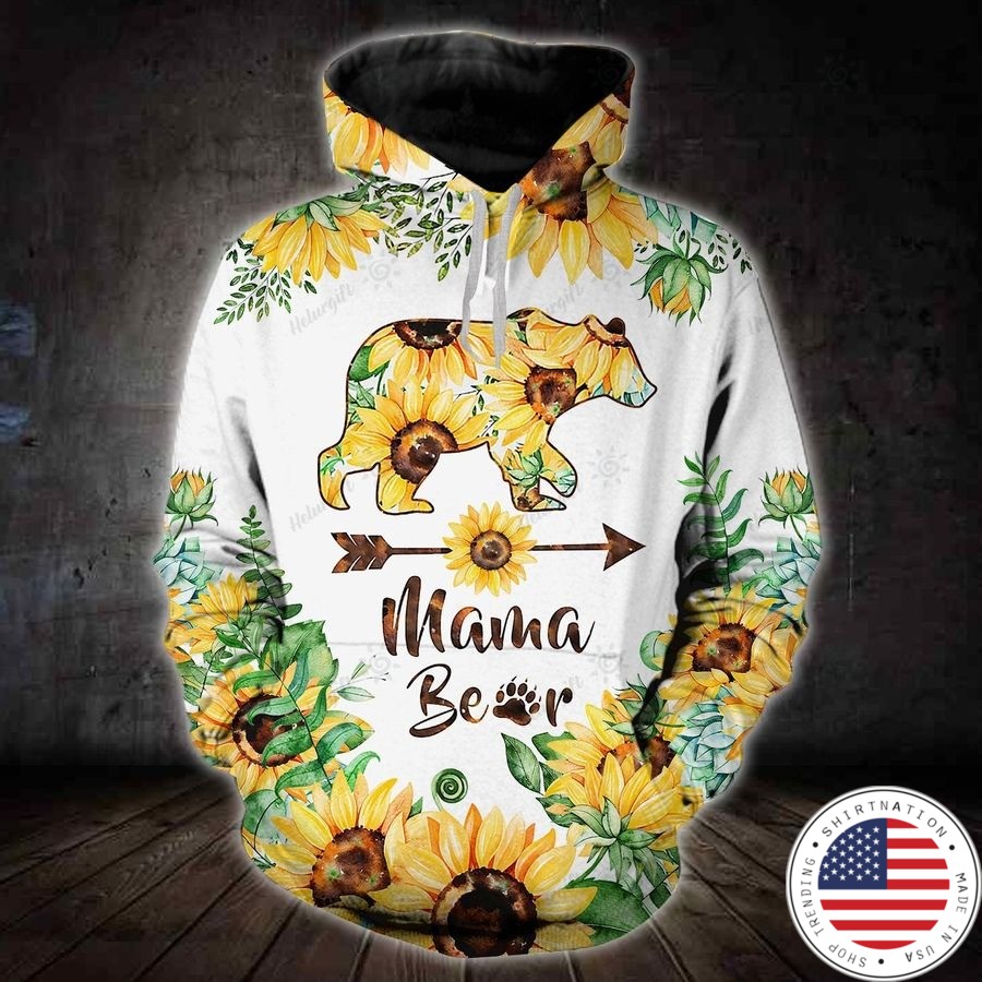 Sunflower and bear mama 3D hoodie and legging2