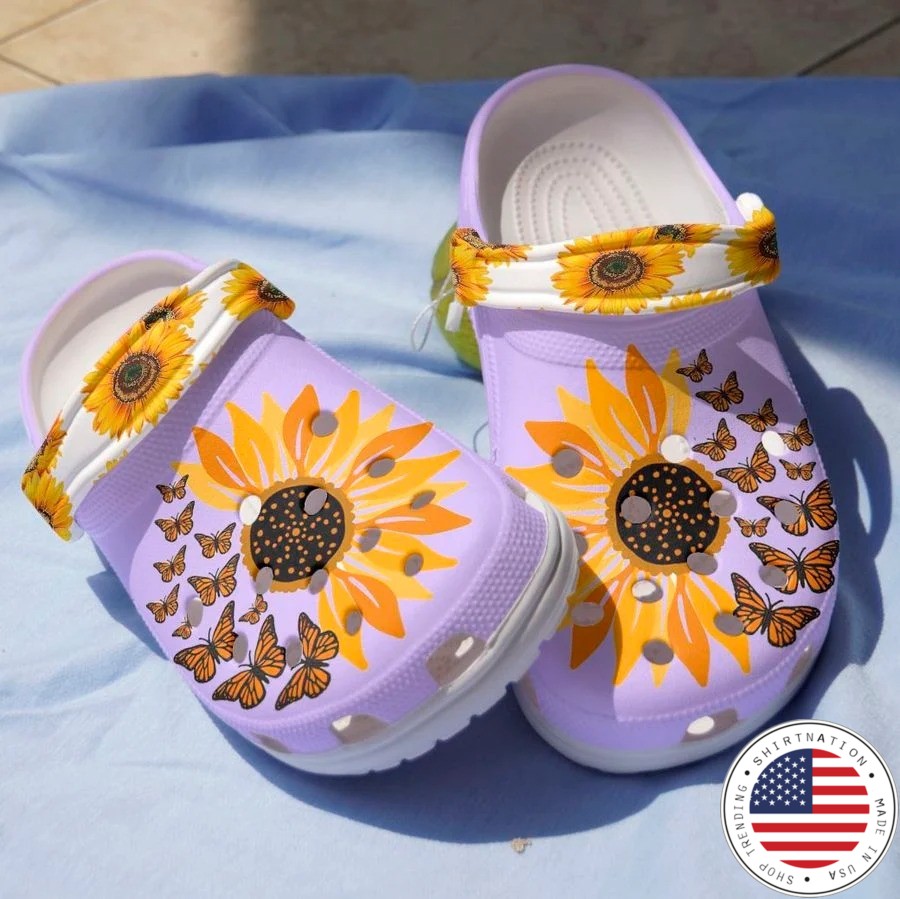 Sunflower butterfly crocs crocband clog2
