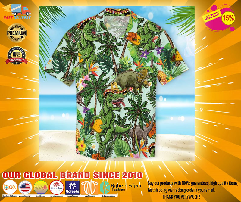 Taco dinosour hawaiian shirt2