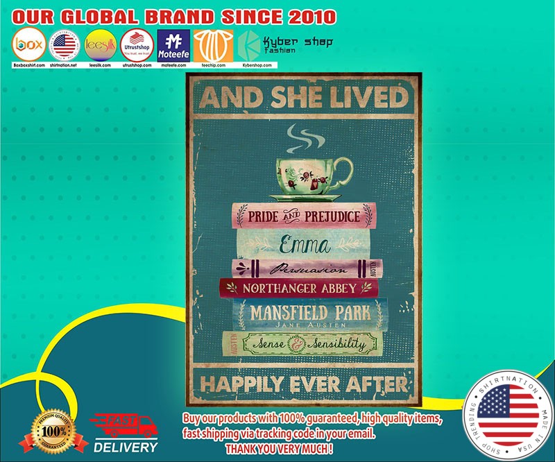 Tea and book and she lived happily ever after poster