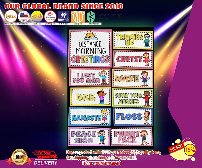 Teacher distance morning greetings poster