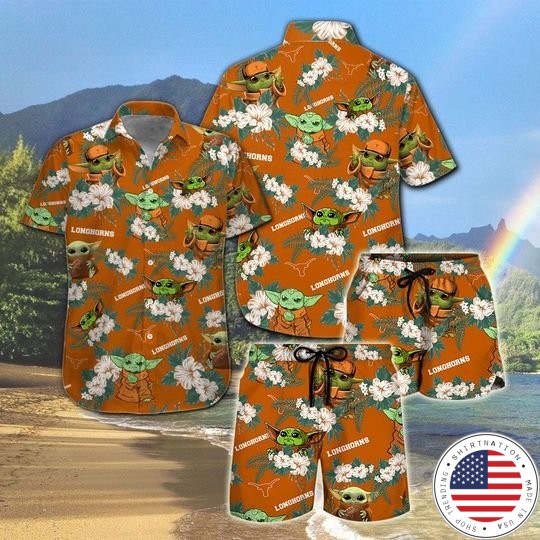 Texas Longhorns And Yoda Hawaiian And Beach Short1