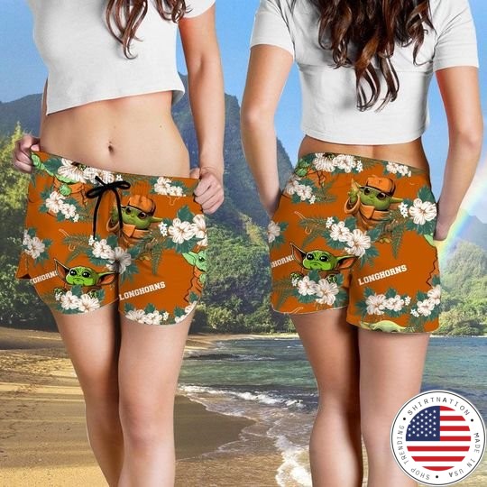 Texas Longhorns And Yoda Hawaiian And Beach Short4