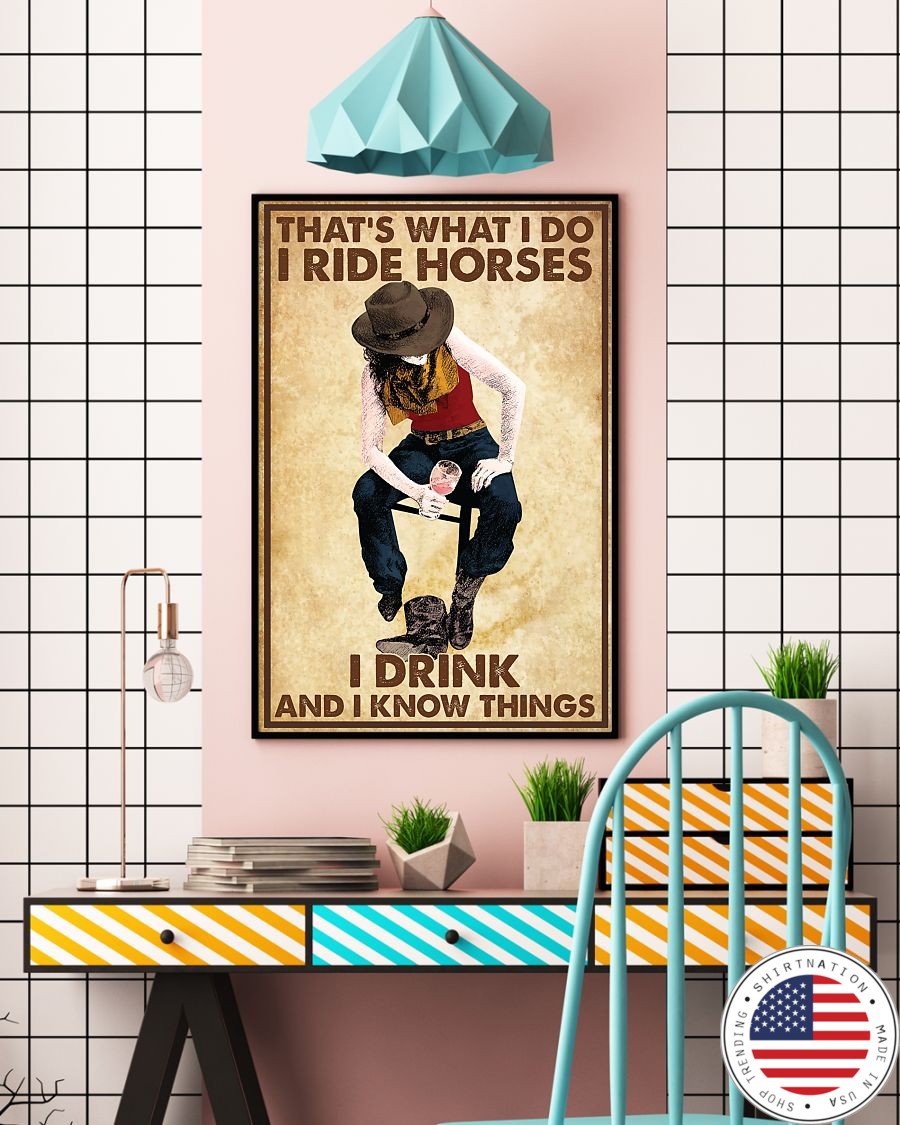 That's what I do I ride horses I drink and I know things poster