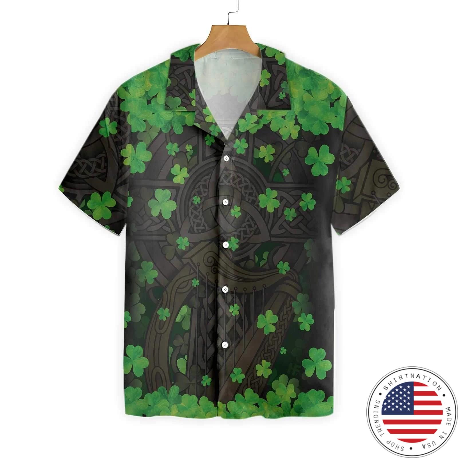 The Celtic Cross Harp Irish Hawaiian shirt