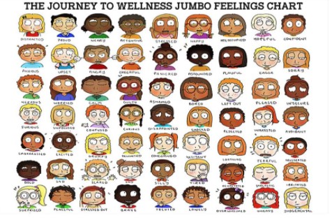 The jouney to wellness jumbo feelings chart poster