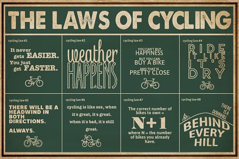 The laws of cycling poster