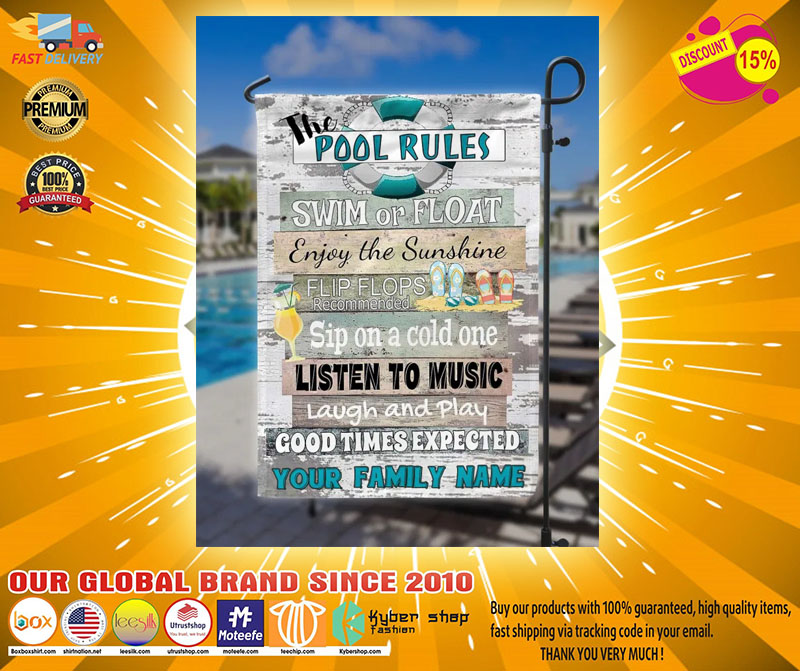 The pool rulers swim or float enjoy the sunshine flag2