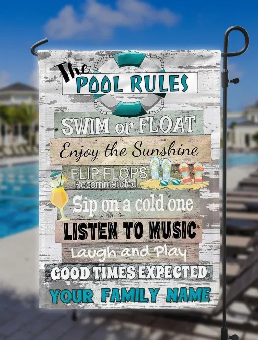The pool rulers swim or float flag