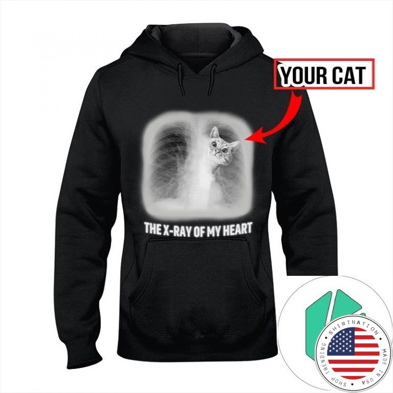 The x ray of my heart personalized cat 3D hoodie