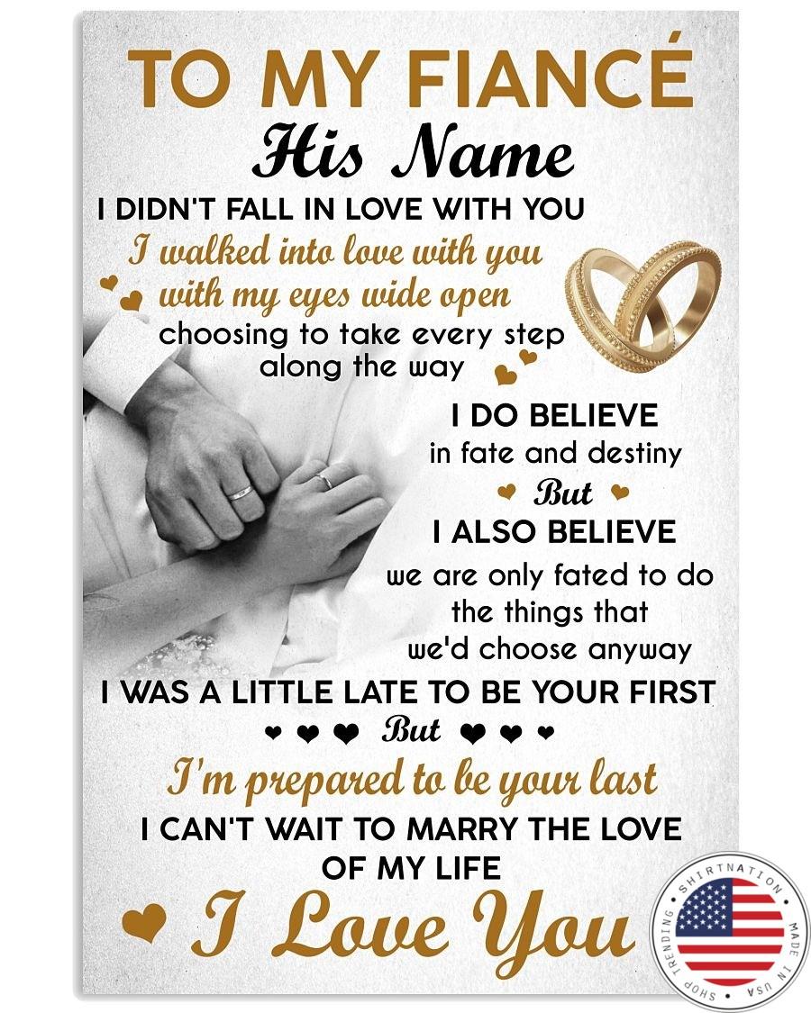 To my fiancé custom personalized name poster