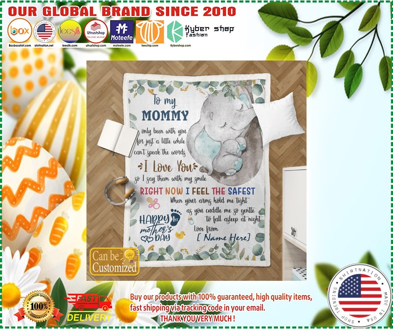 To my mom elephant custom name blanket 4 1