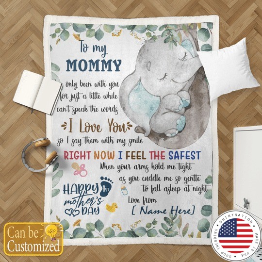 To my mom elephant custom name blanket 5