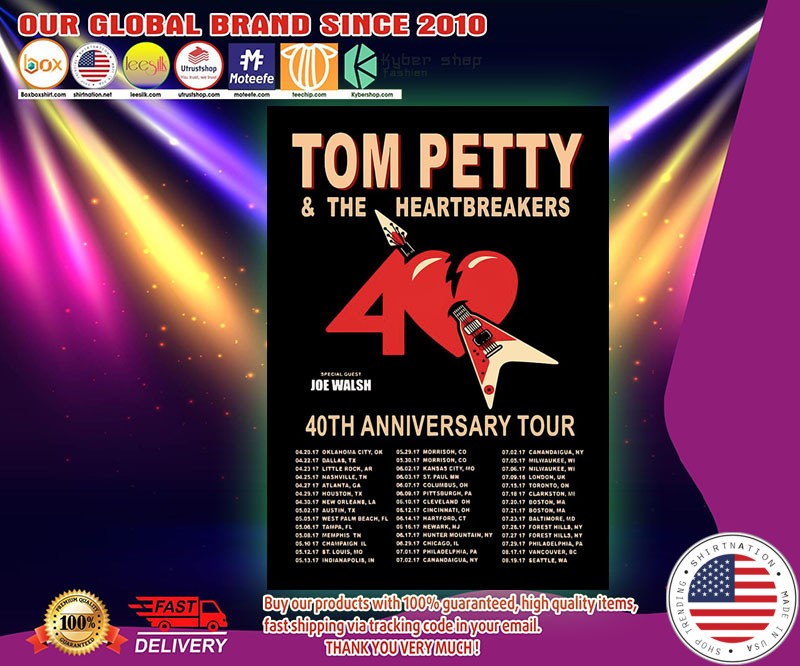 Tom Petty and the heartbreakers 40th anniversary tour poster
