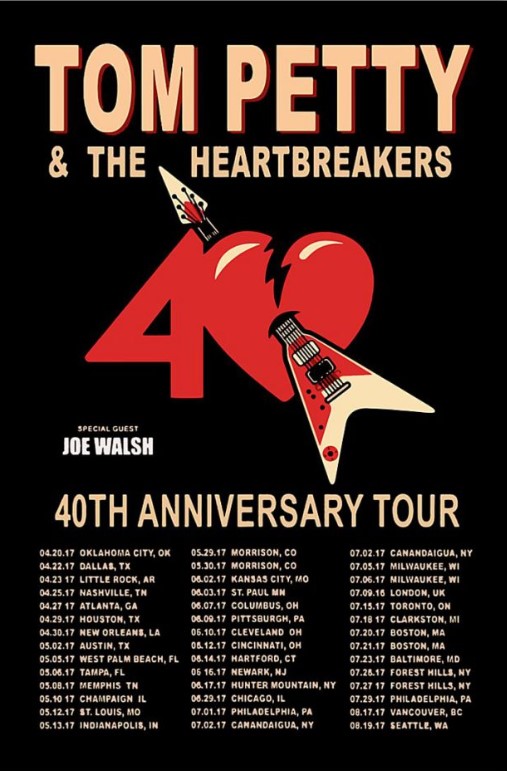 Tom petty and the heartbreakers 40th anniversary tour poster