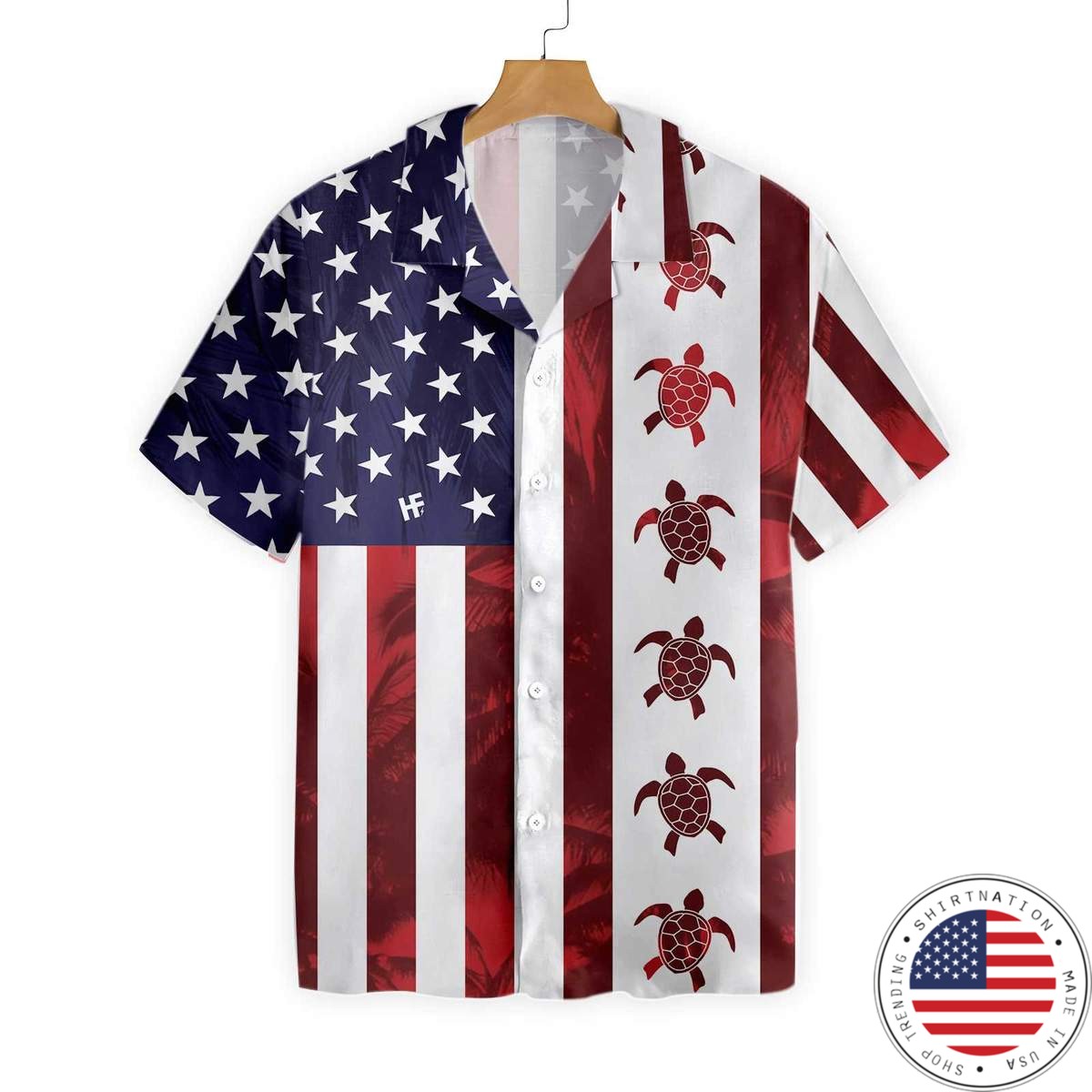 Turtle Flag American Hawaiian Shirt