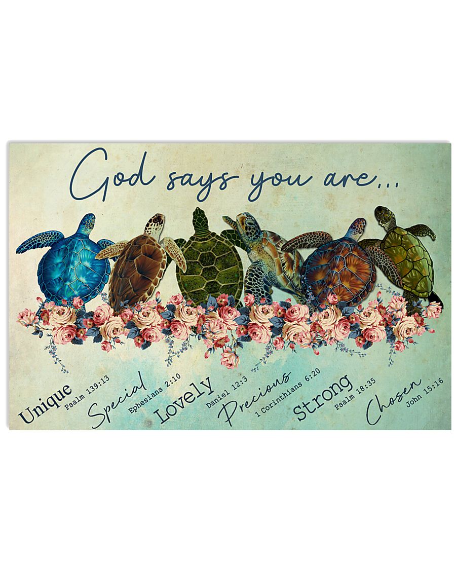 God says you are turtle poster