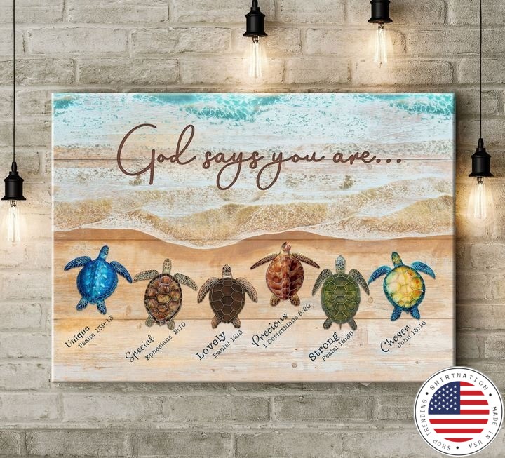 Turtle god says you are unique special canvas2