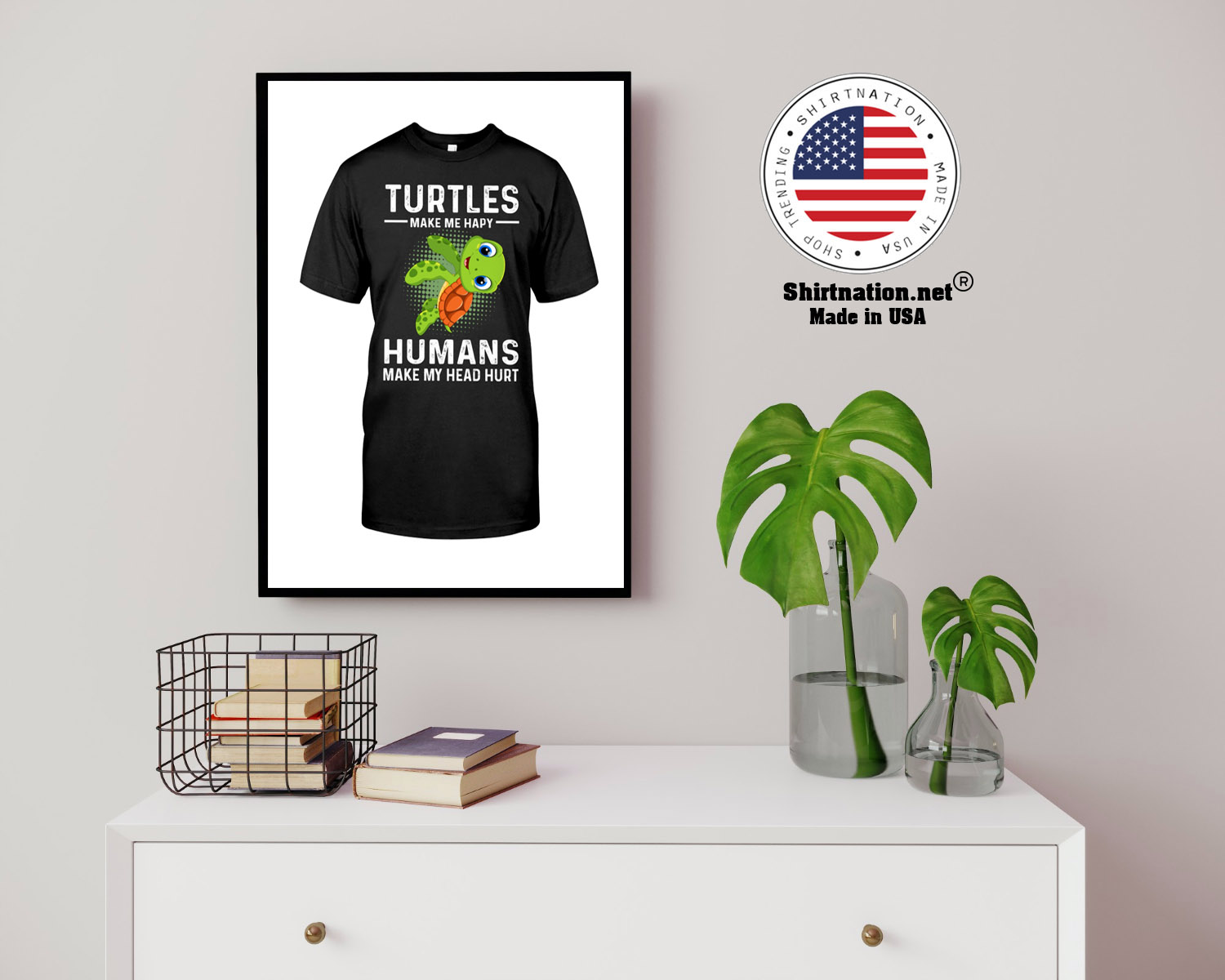 Turtles make me hapy humans make my head hurt shirt 14