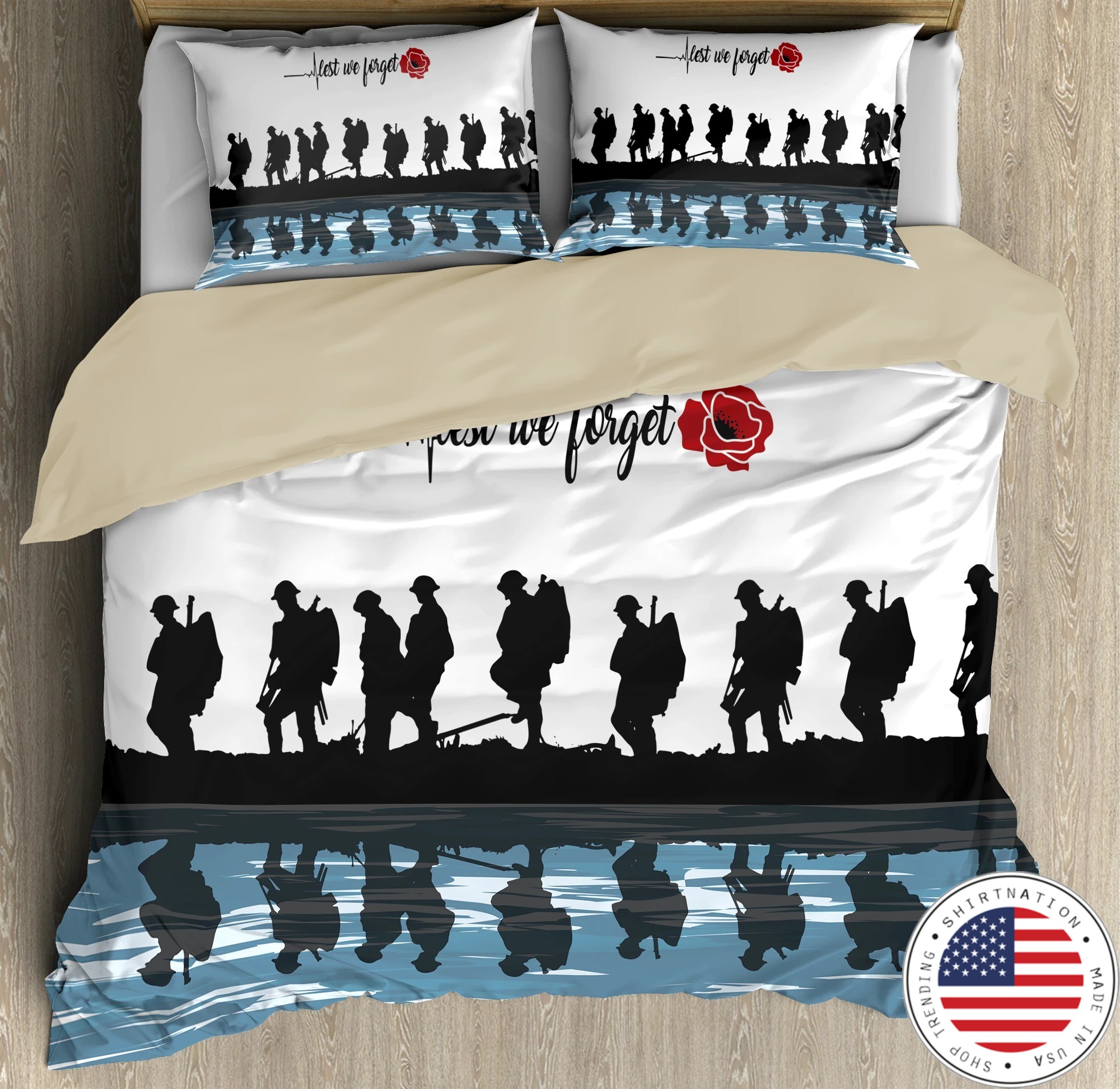 UK Veteran Let we forget honor the fallen bedding set 3