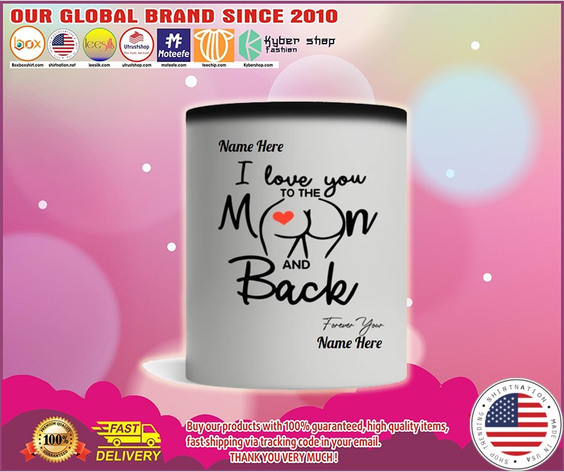 Valentine I love you to the moon and back custom personalized name mug