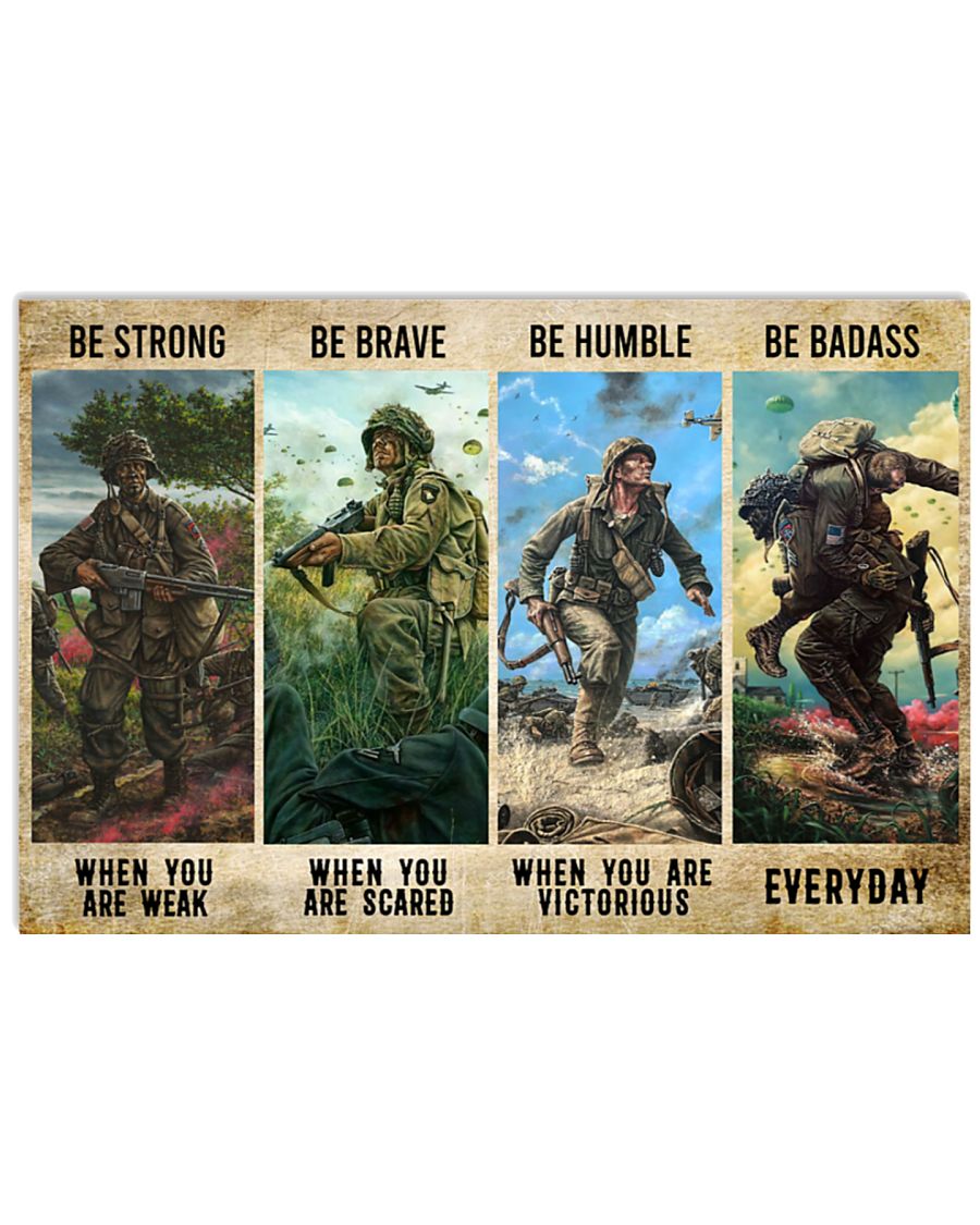 Veteran be strong be brave be humble be badass poster
