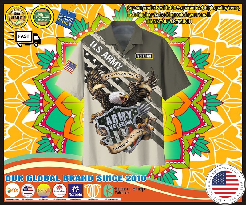 Veteran eagle US army all gave somehawaiian shirt 3