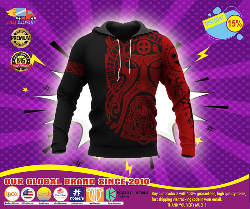 Viking Odin art 3D hoodie1