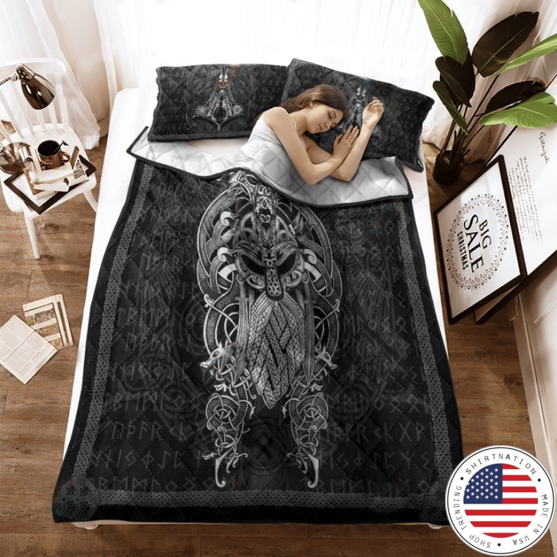 Viking Odin tattoo bedding set 4