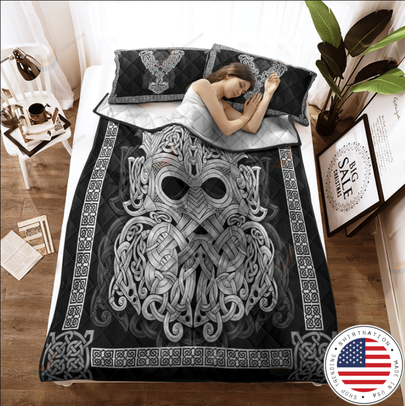 Viking mjolnir Odin bedding set2