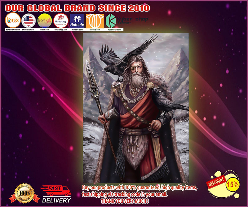 Viking odin ravens poster
