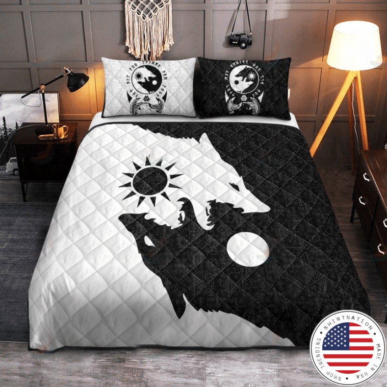 Viking skoll and hati bedding set 4
