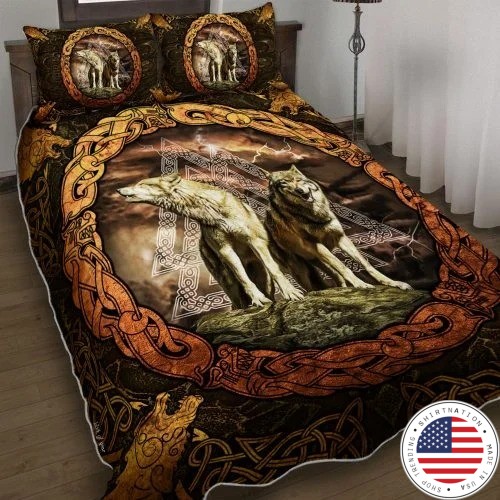 Viking wolf bedding set