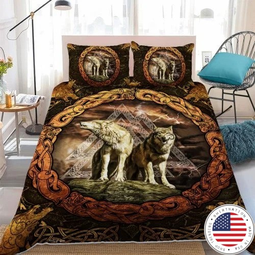 Viking wolf bedding set2