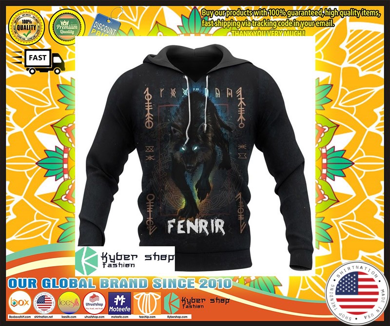Viking wolf renrir 3D hoodie 4