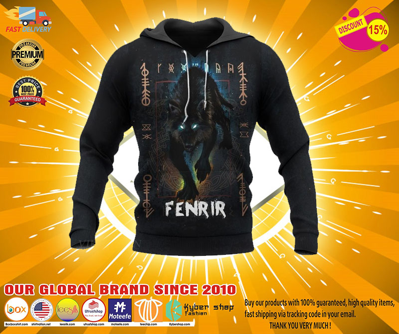 Viking wolf renrir 3D hoodie2