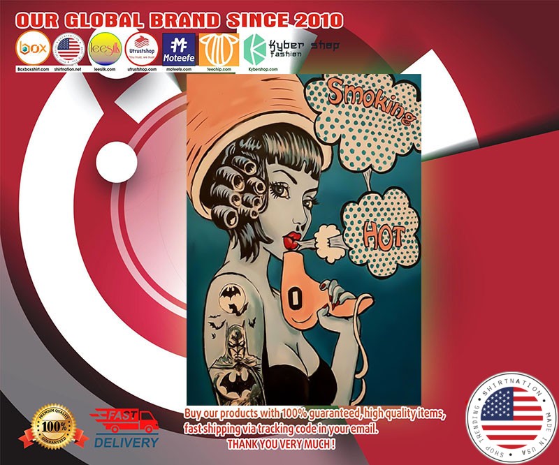 Vintage hairdresser hot smoking poster