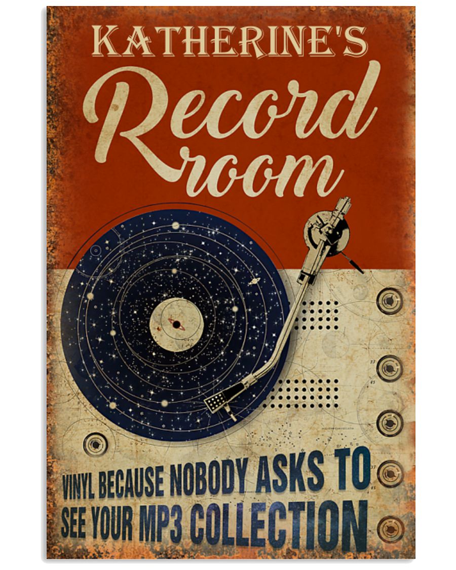 Vinyl record room because nobody asks to see your mp3 collection poster