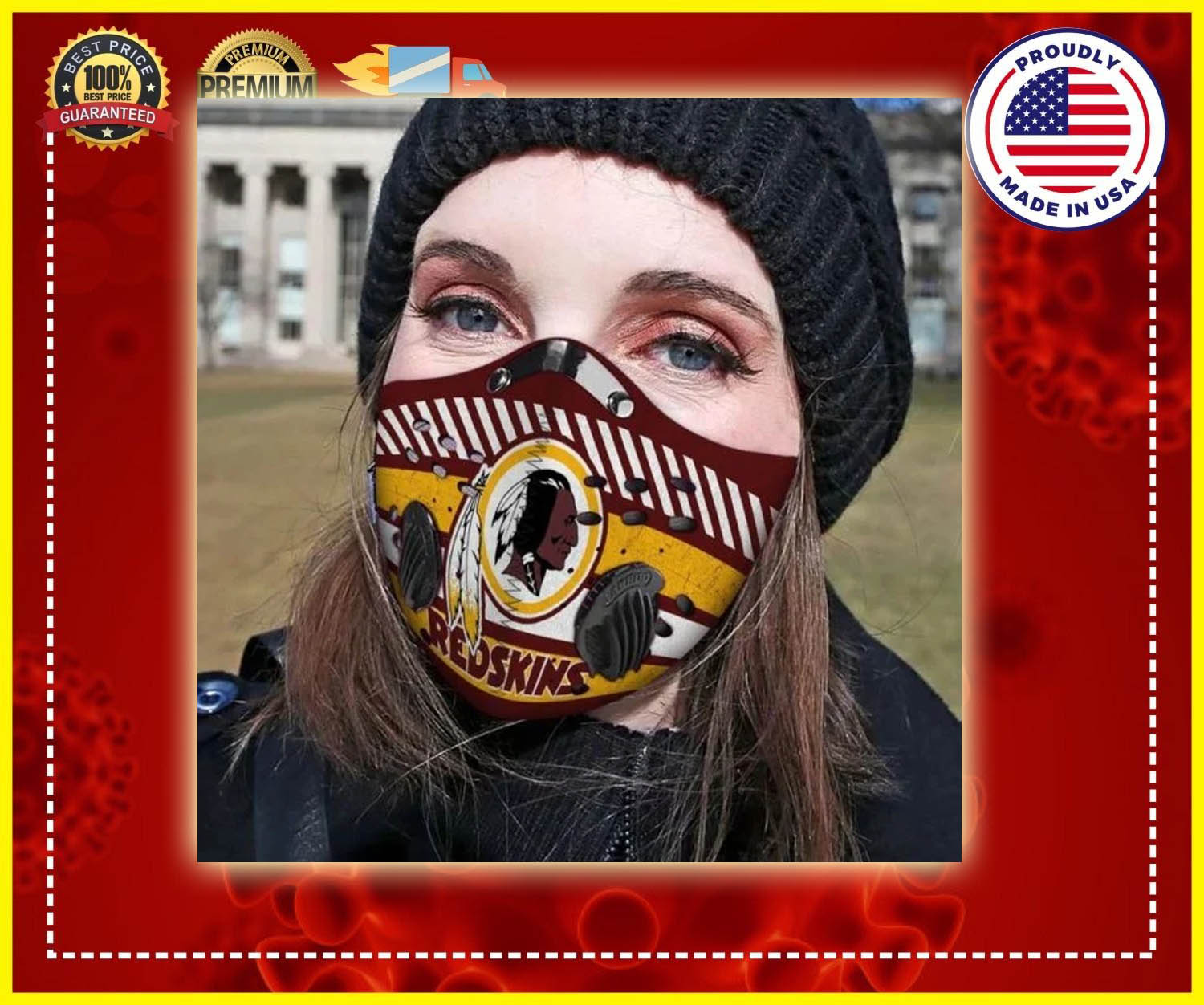 Washington Redskins filter face mask