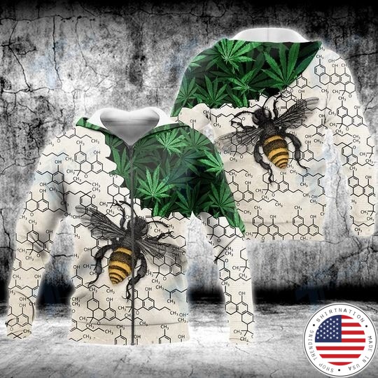 Weed bee happy dictionary 3D hoodie 4