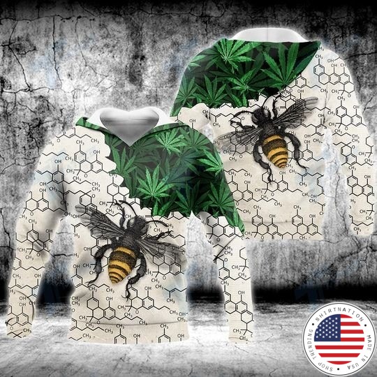 Weed bee happy dictionary 3D hoodie