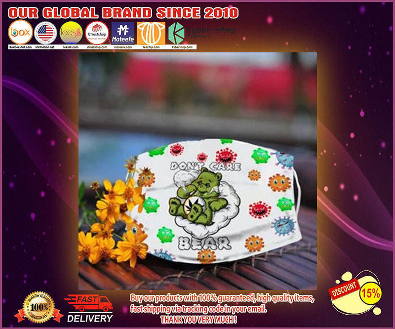 Weed cannabis don't care bear face mask