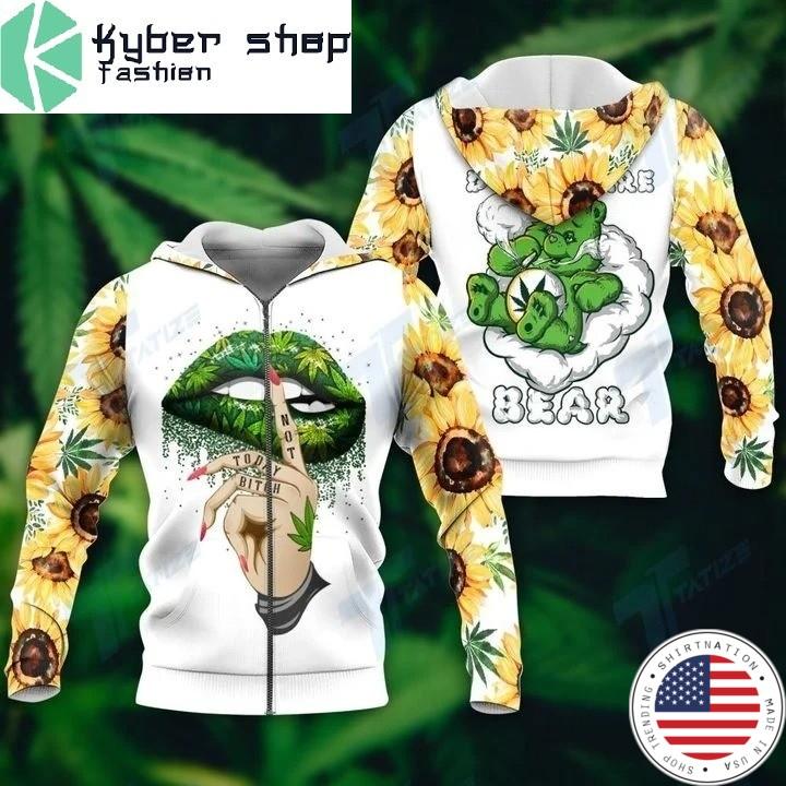 Weed dont care bear 3D hoodie